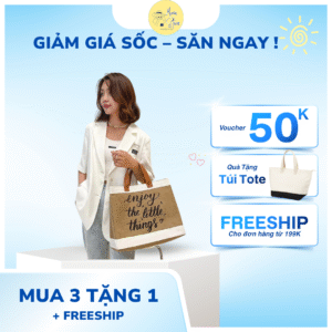 Túi cói đi biển Enjoy the little things