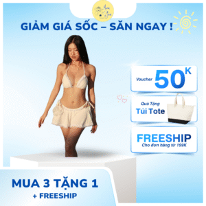 Bikini 3 mảnh dạng váy đi biển